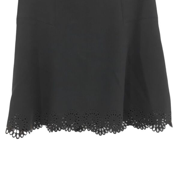 Ann Taylor Loft Acedemia Aline Floral Laser Cutout Scalloped Hem Skirt Blk Sz 6 - Picture 5 of 12
